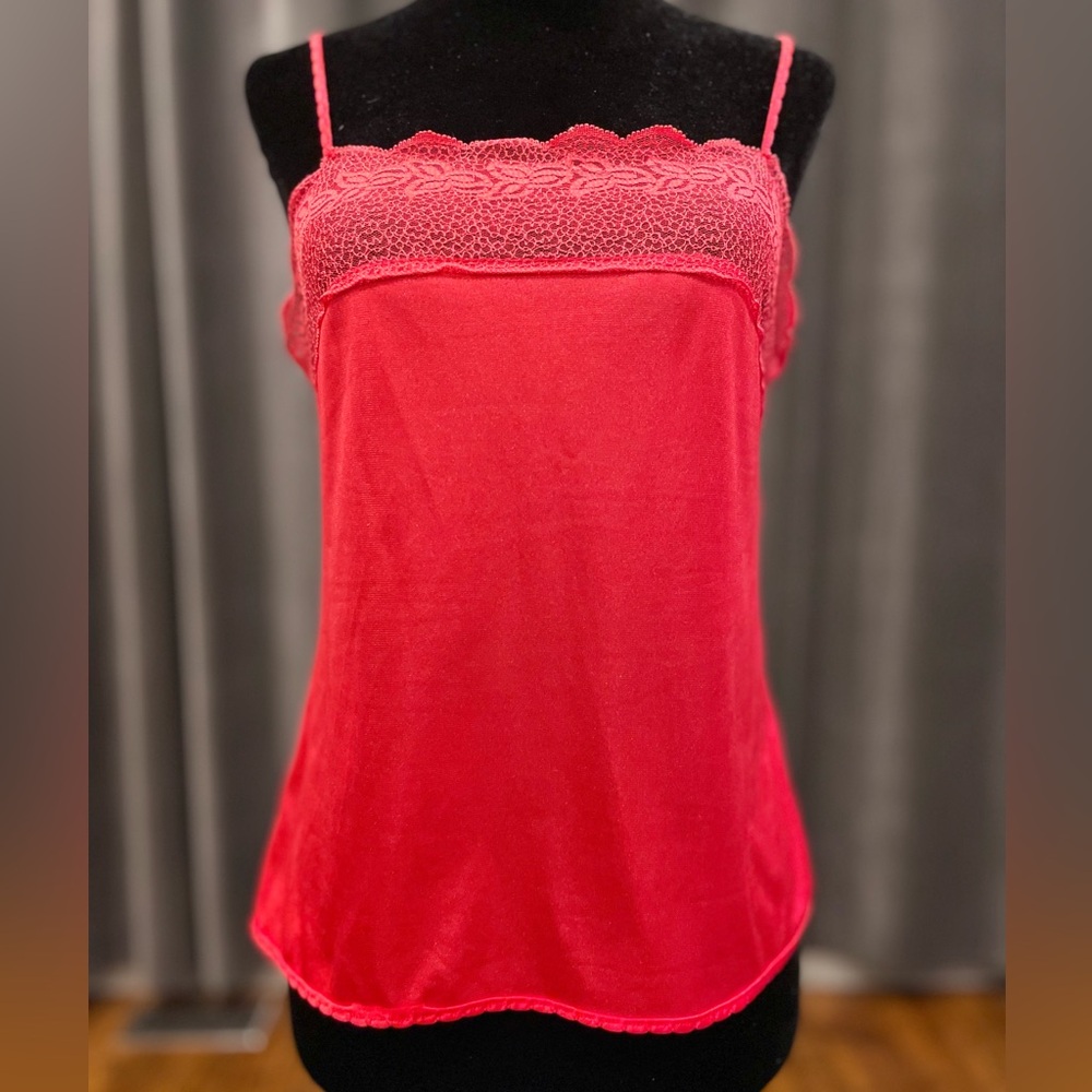Vintage Ashley Taylor red nylon camisole